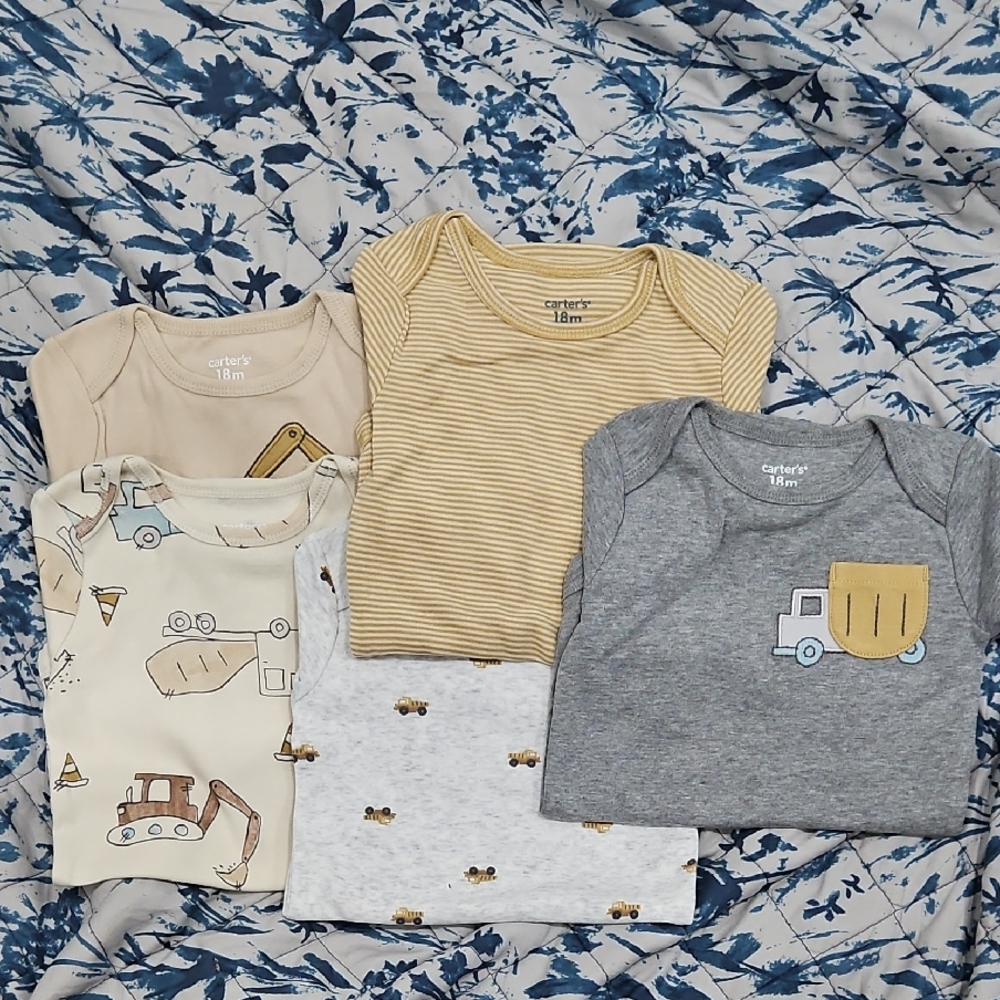Carter's Assorted Baby Bodysuits in Gray, Cream, and Tan